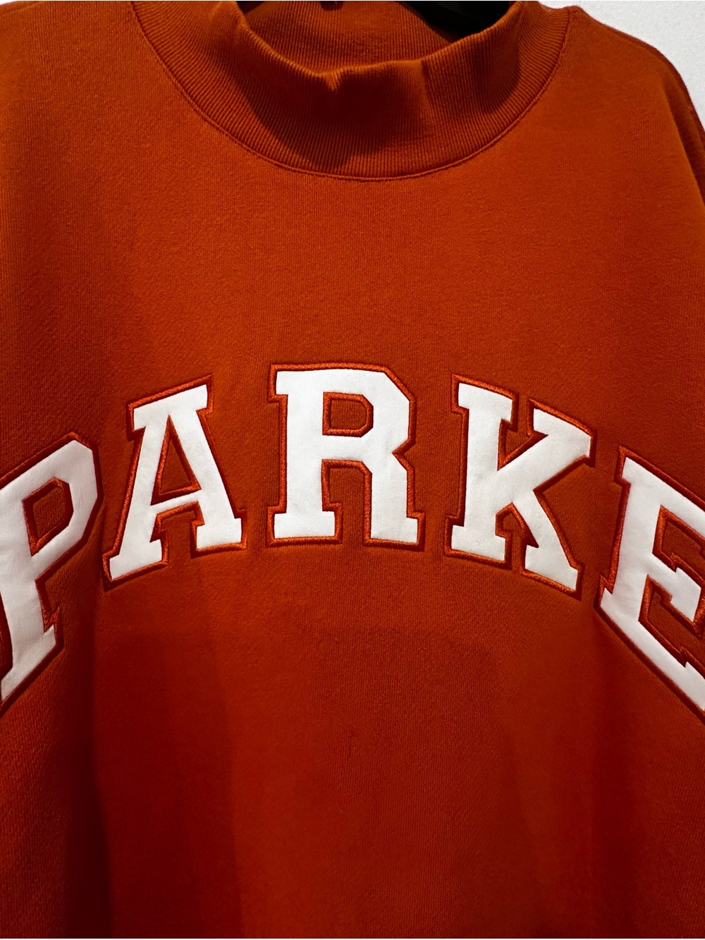 Women's Burnt Orange Crewneck Sweatshirt with White Appliqué